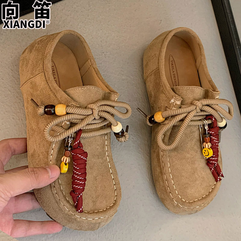 牛皮版超软底勃肯鞋子女款袋鼠鞋2025秋季新款一脚蹬单鞋女豆豆鞋|undefined
