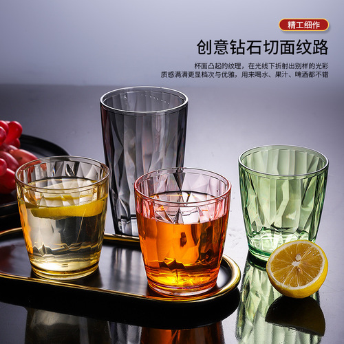 Acrylic Water Cup Anti-Slip Commercial PC Material Hotel Supplies High Temperature Resistant Anti-Fall Order Starting from 300 Direct Supply