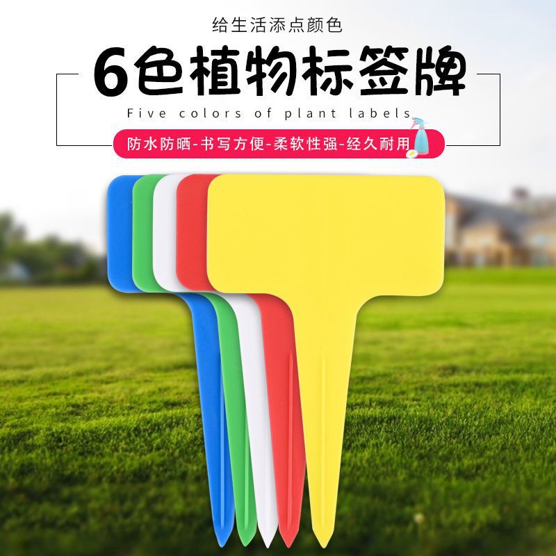 园艺标签牌多肉标签标识T型花卉标签植物名字记录防水塑料插地牌