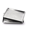 304 stainless steel square plate thickened steamed rice plate Police square baking tray leaks large steaming plate with holes leaky eyes thick tray