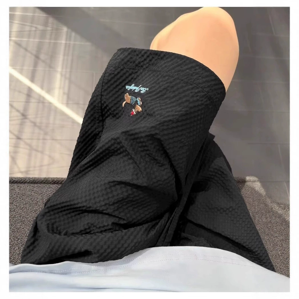 Модные свободные повседневные шорты с вышивкой дохдака, мужские летние новые спортивные брюки в американском стиле с широкими штанинами