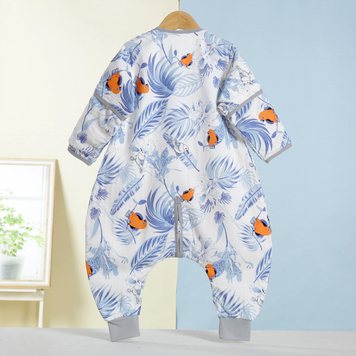 Love poem water summer and autumn gauze baby sleeping bag, bamboo cotton antibacterial split leg children's sleeping bag, air-conditioned room baby kick-proof blanket