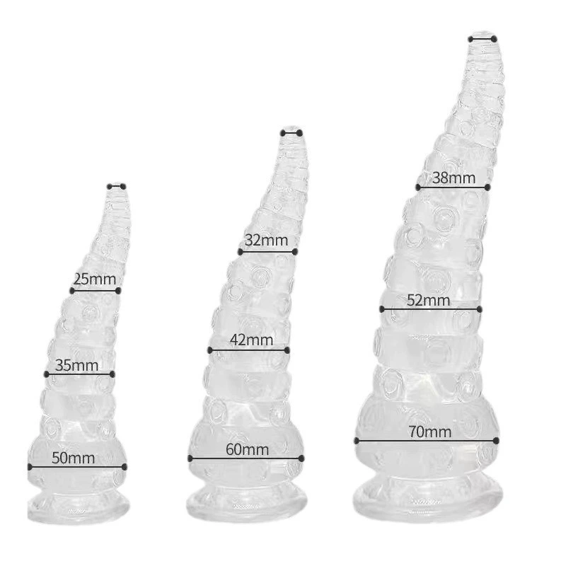 Anal Plug Octopus, Soft-Textured Novelty Dildo, Multi-Size Kit (Mini–Large)