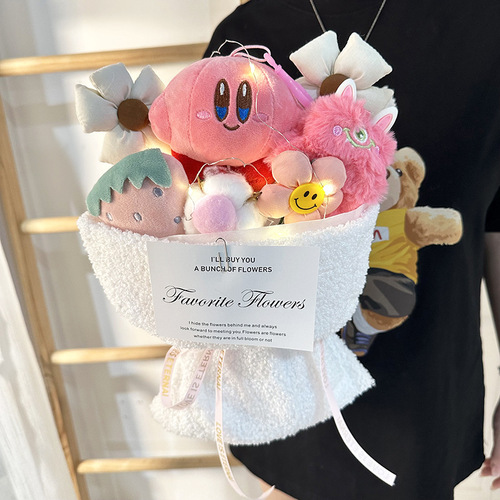 New Cute Cartoon Doll Kirby Bouquet Christmas Gifts Chinese Valentine's Day Bouquet Wholesale
