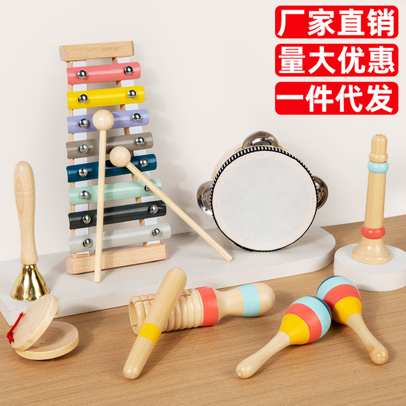 Instrumentos de enseñanza de música temprana para niños, instrumentos de percusión, instrumentos de percusión de educación temprana para bebés, juegos de percusión, juguetes transfronterizos