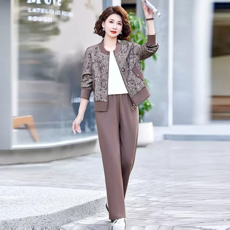 2025春秋时尚减龄妈妈女装休闲运动套装新款中年妈妈运动服两件套