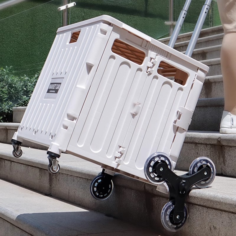 Home conveniente plegable para comprar verduras pequeño carrito de extracción de supermercado de compras al aire libre camping almacenamiento caja de almacenamiento