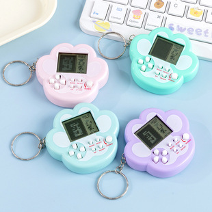 Cross-Border Creative Cartoon Cat Claw Tetris Video Game Console Children's Toy Keychain School Bag Small Pendant