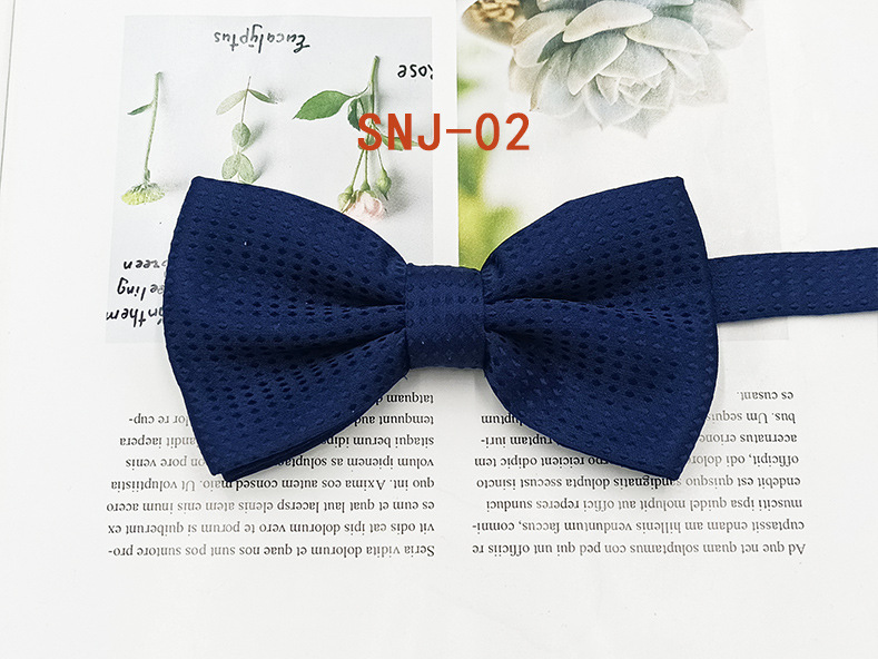 Nuevo fabricante en stock profesional ropa formal Caballero pajarita poliéster seda Dot Double Fold hombres pajarita novio padrino