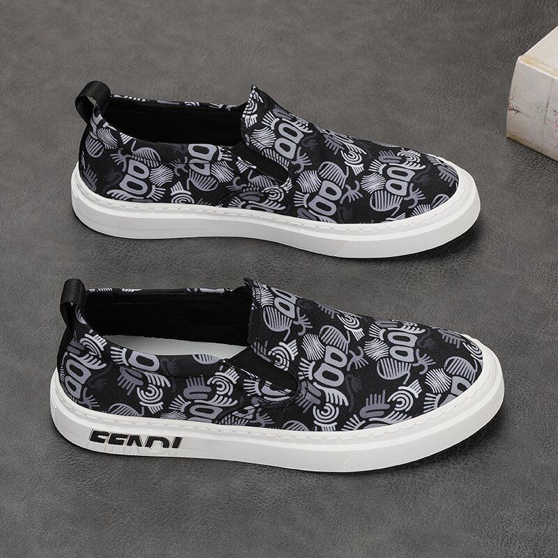 Men's Low Top Canvas Trainers Breathable Spring Summer Shoes_voghion.com