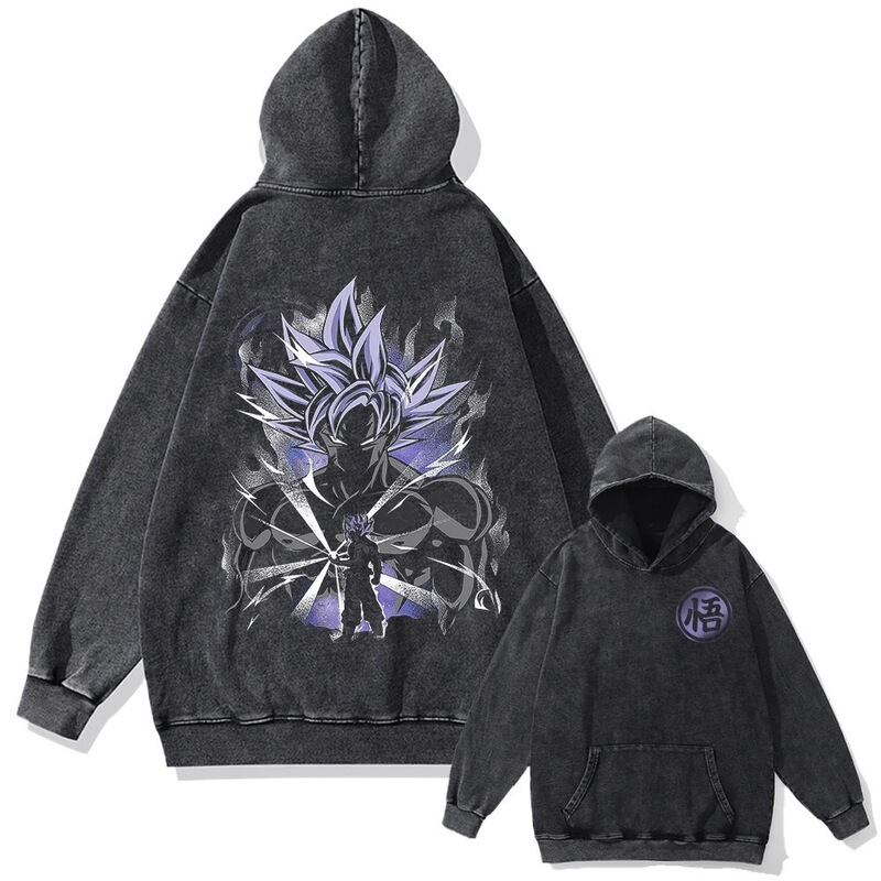 440g Heavyweight Washed Vintage Dragon Ball Anime Street Retro Cotton Sweatshirt Street Fashion Hooded Sweatshirt 440g Heavyweight Washed Vintage Dragon Ball Anime Street Retro Cotton Sweatshirt Street Fashion Hooded Sweatshirt