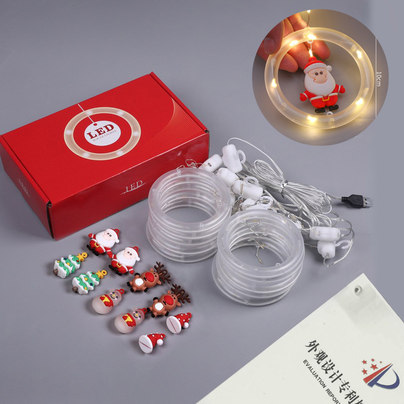 Decoración navideña Cadena de luz de la estrella Cadena de luz de la habitación cortina atmósfera LED luz de color luz intermitente árbol de Navidad hielo tira de luz