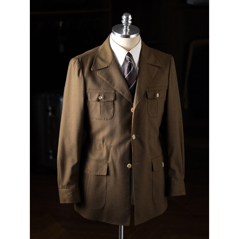 [Ruishen Clothing] Spring and Autumn Men's Dress Collar Hunting Jacket Jacket Men's Retro Waist Linen Blended Top