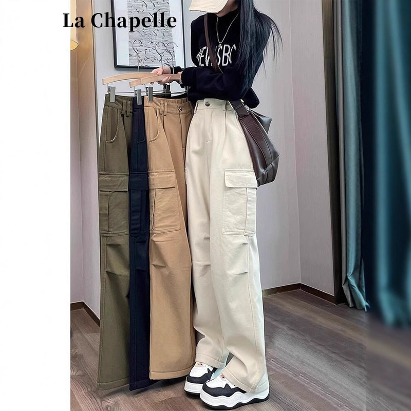 Korean Style Straight Cargo Pants for Women Spring and Autumn 2025 New High-Waisted Casual Sports Pants Petite Narrow Wide-Leg Long Pants Korean Style Straight Cargo Pants for Women Spring and Autumn 2025 New High-Waisted Casual Sports Pants Petite Narrow Wide-Leg Long Pants