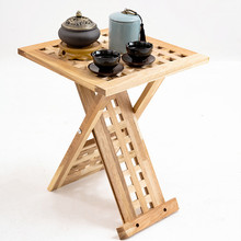 K8实木网格茶几简易可折叠茶台便携小户型茶桌阳台咖啡边几轻奢迷