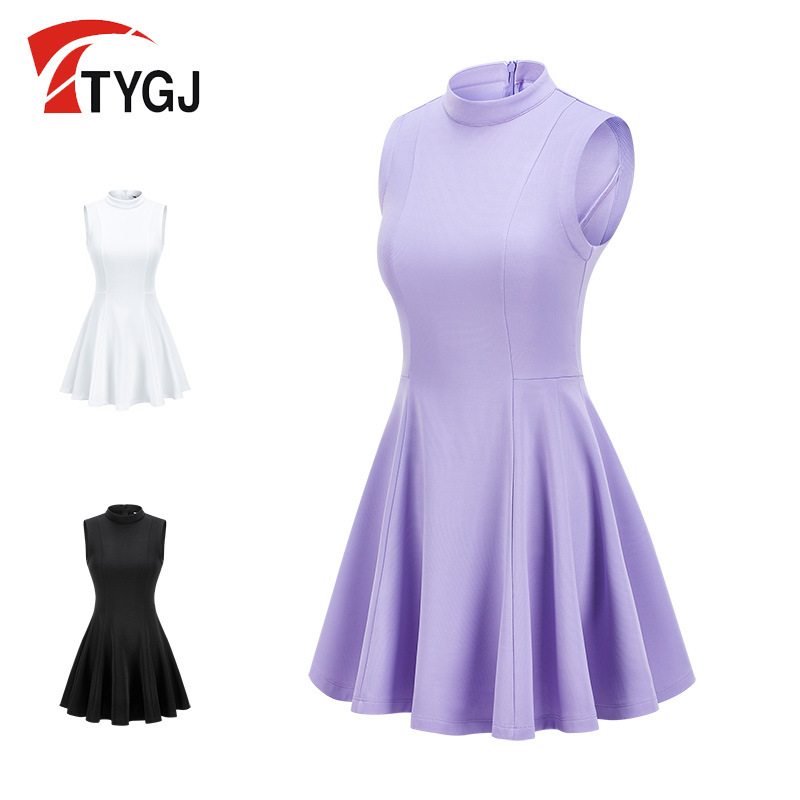 Cross-mirror new spring and summer golf women's Korean-style tight waist slim fit dress sleeveless quick-drying casual one-piece dress