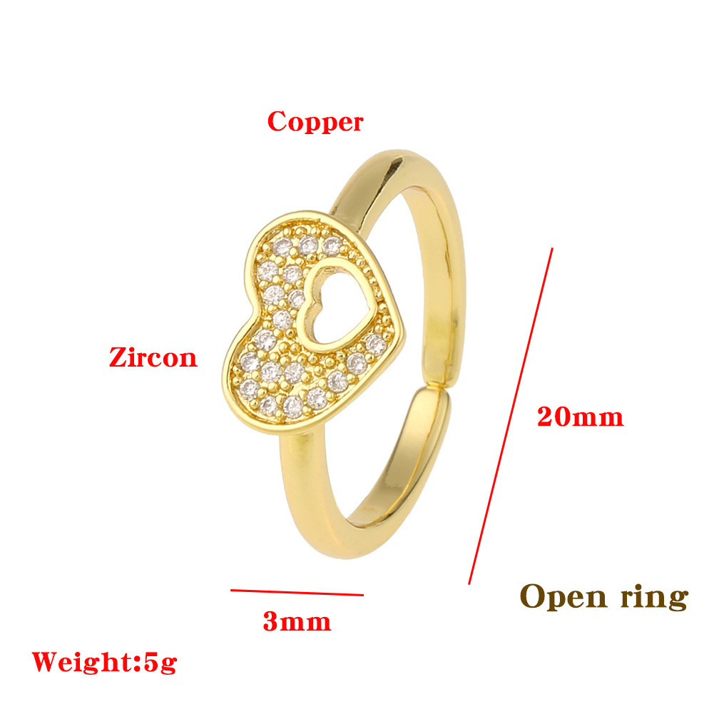 Retro Heart Moon Ring Wholesale display picture 1