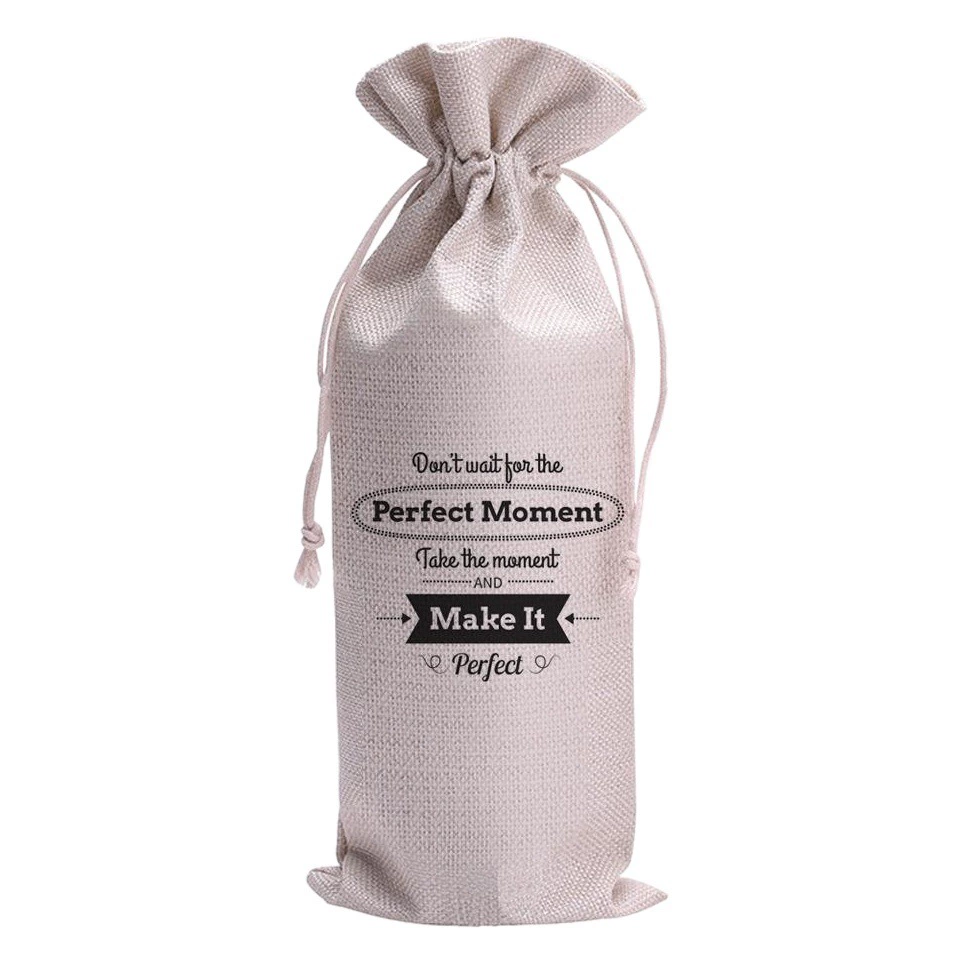 Сумка для красного вина вдохновляющая буква льняная упаковочная сумка Сумка для хранения красного вина Льняная сумка настраиваемый логотип