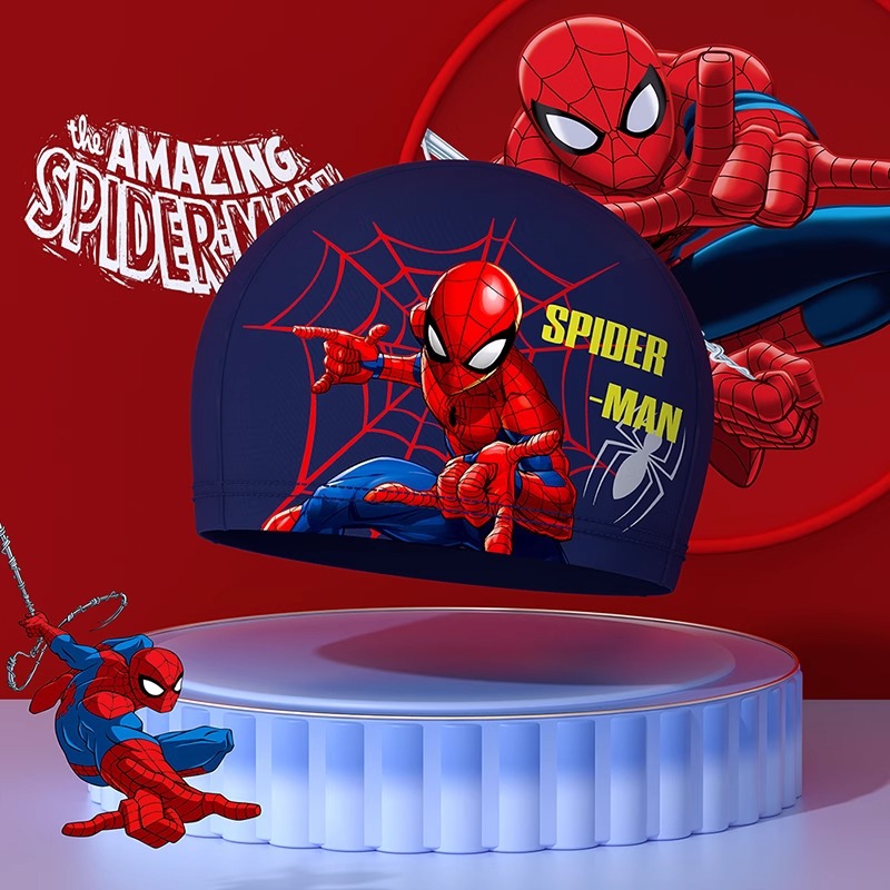 Gorro de natación para niños y niñas de Disney, tela cómoda que no aprieta la cabeza, nuevo estilo bonito para niñas con cabello largo, equipo de natación profesional.