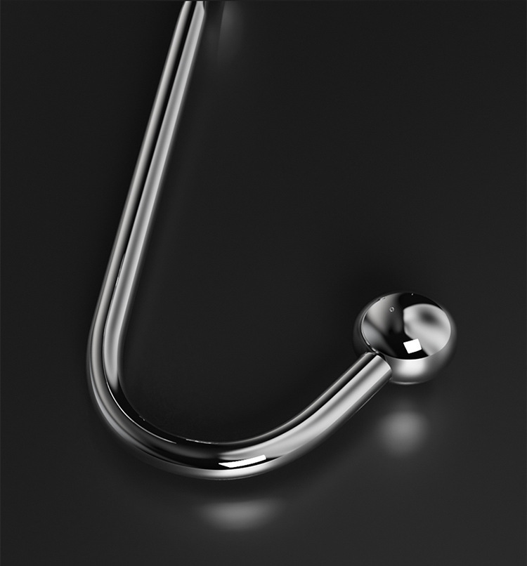 SM Anal Hook with Collar and Back Traction, Leather and Stainless Steel Adult Couples Toy — detail image 15