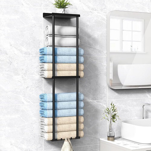 Cross-border New Towel Rack Modern Iron Wall-mounted Bath Towel Towel Storage Rack Bathroom Towel Rack Storage Rack