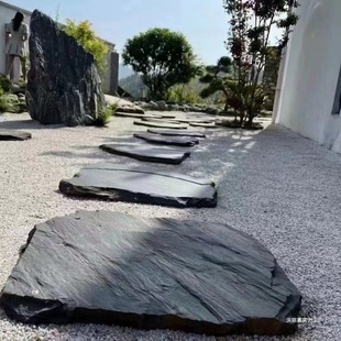 Natural Slate Stepping Stones, Garden Outdoor Courtyard Floor Tiles, Stepping Stones, Non-Slip and Wear-Resistant