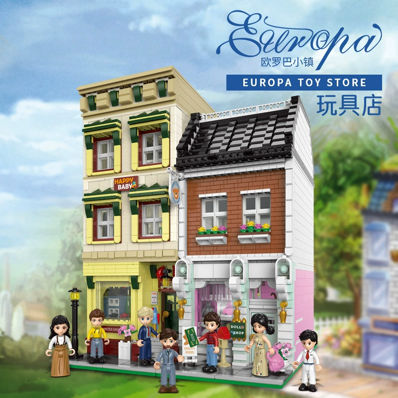 Star Fort 01007-10 Europa Town, уличные городские декоративные блоки, собранная модель из мелких гранул, взрослая строительная модель в европейском стиле