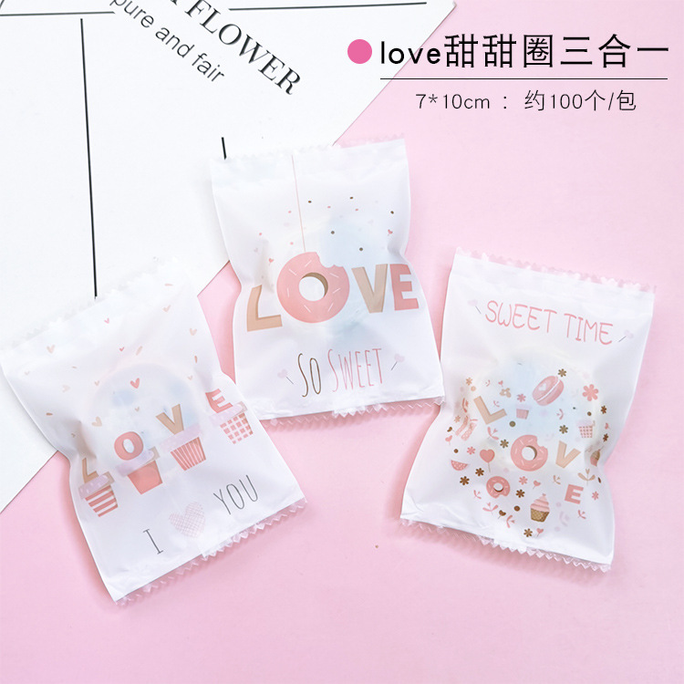 Bolsa sellada a máquina; love donut 3 en 1 7*10; material compuesto