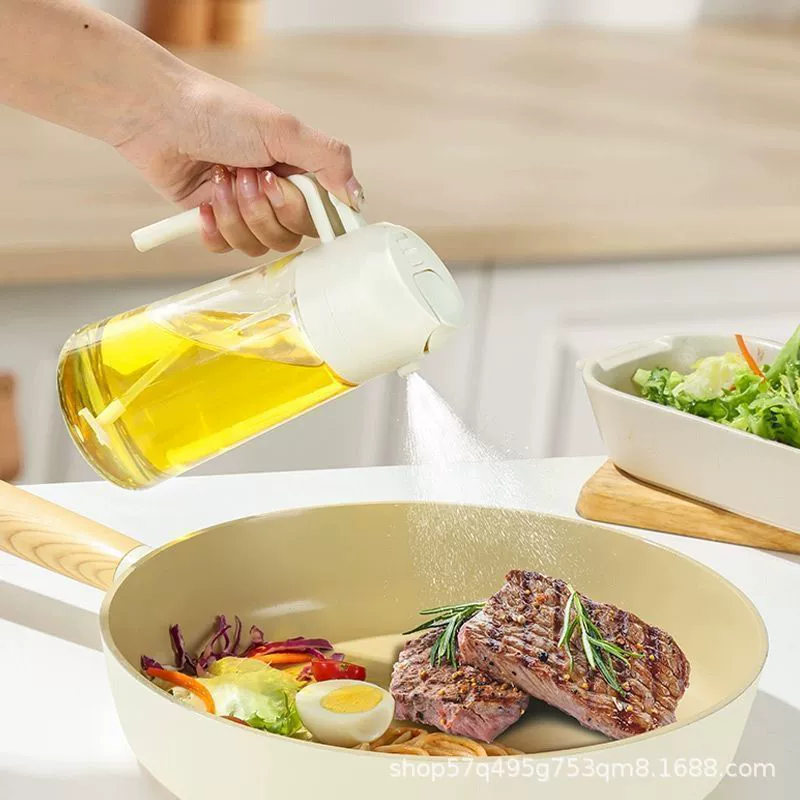 Домашняя высококачественная масляная бутылка, бытовой кухонный распылитель и лейка для пищевых масел двойного назначения, стеклянная бутылка-распылитель масла два в одном