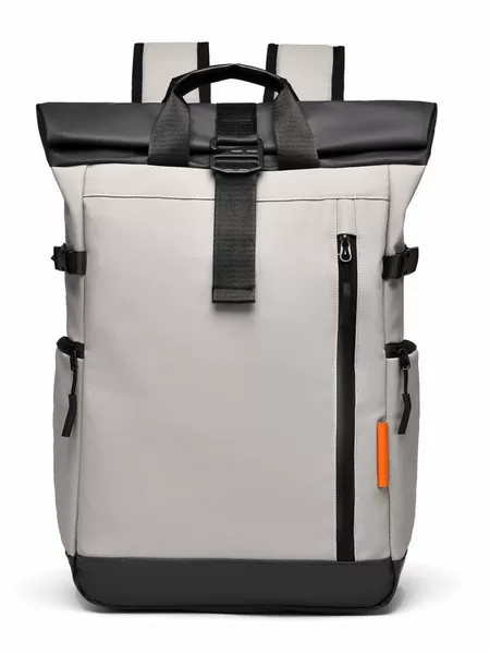 New PVC business backpack for men, waterproof, suitable for commuting, with multiple compartments, designed for business trips and travel, lightweight and stylish