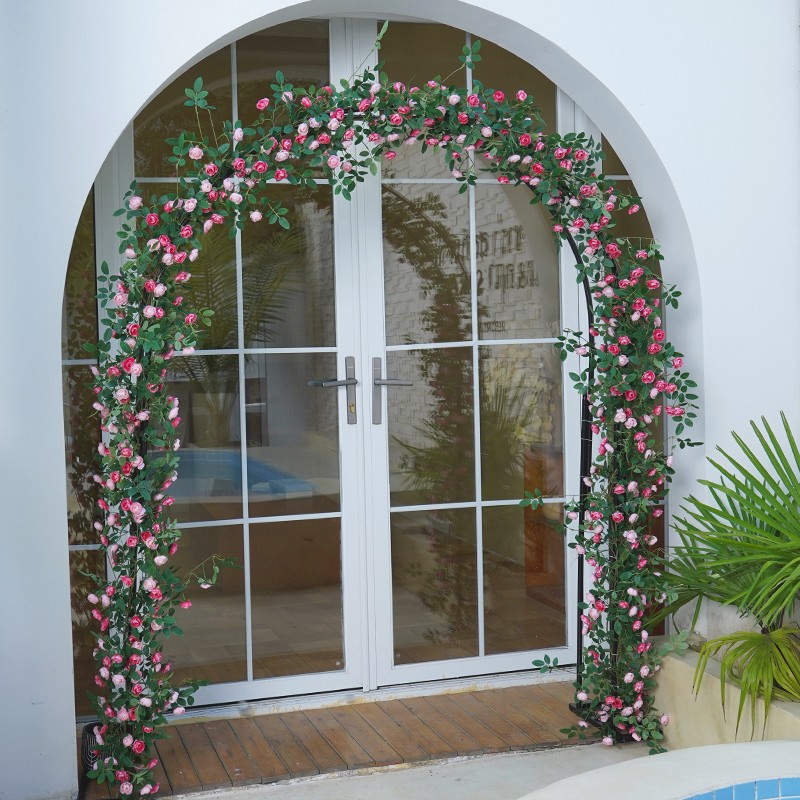 Artificial rosa de ratán pared colgando vid bolsa de té flor falsa aire acondicionado tubo sinuoso bloque feo decoración de la pared de plástico