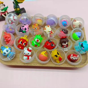 32mm transparent doll Egg toy keychain children's blind box one yuan coin game egg twisting machine gift
