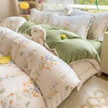 加厚牛奶绒被套单件冬天珊瑚绒双面毛绒被罩法兰绒加绒被单人学生