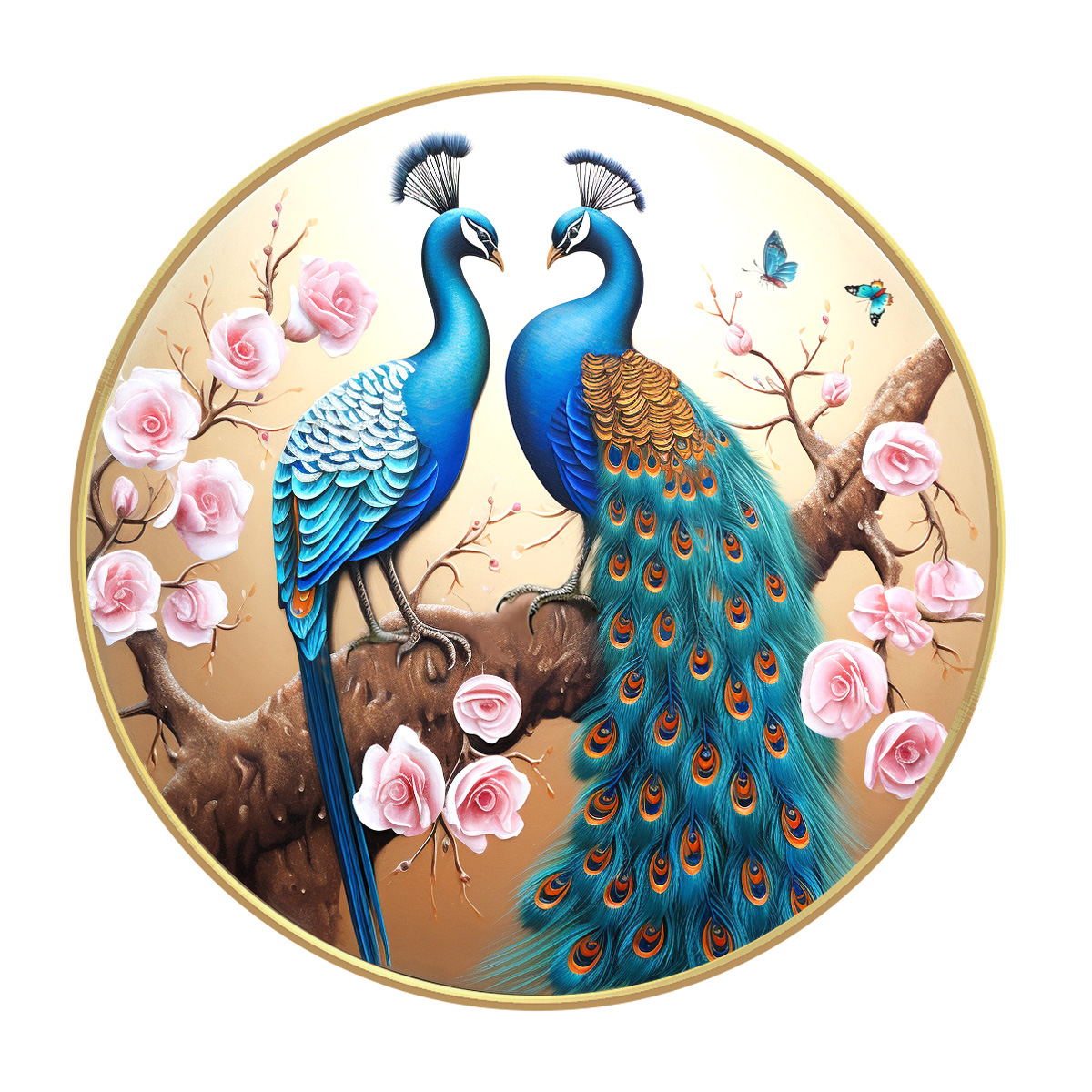 [Algodón importado] Mona Lisa Real bordado cruz Peacock Love China auspicioso bordado a mano hermoso image 5