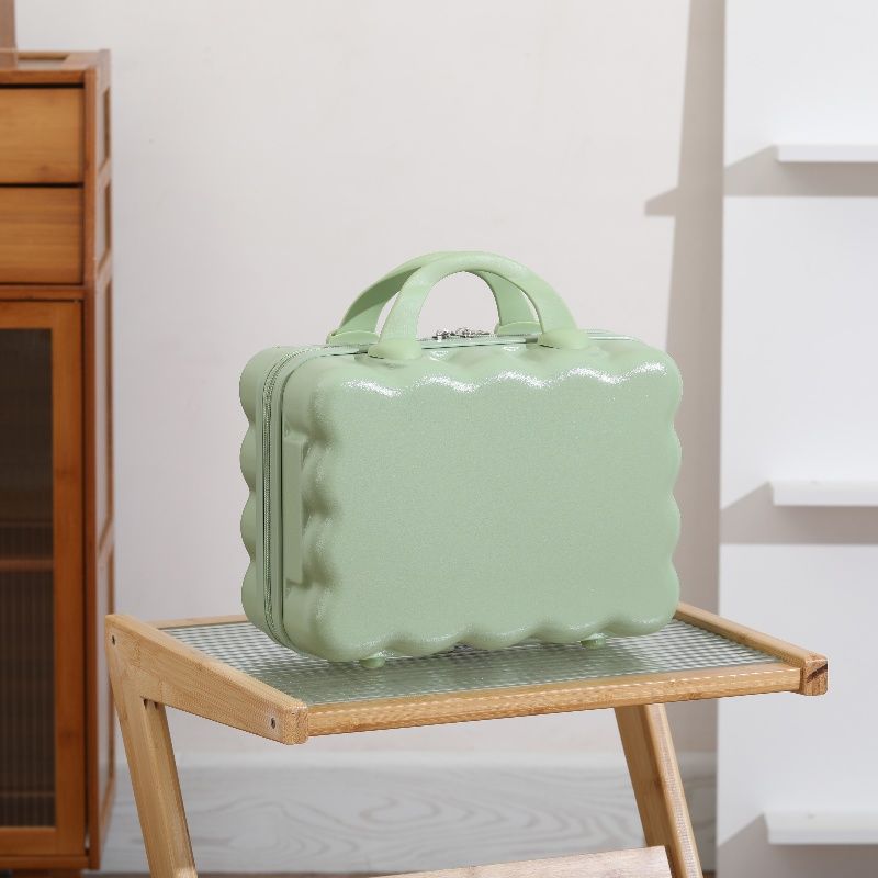 Estuche de cosméticos de 14 pulgadas nuevo maleta pequeña linda bolsa de cosméticos portátil portátil portátil mini almacenamiento de equipaje