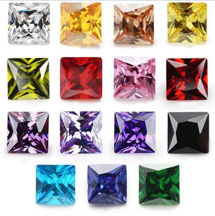 Luo gem square right angle zircon bare stone ring wholesale Wuzhou sharp bottom AAA white color artificial CZ
