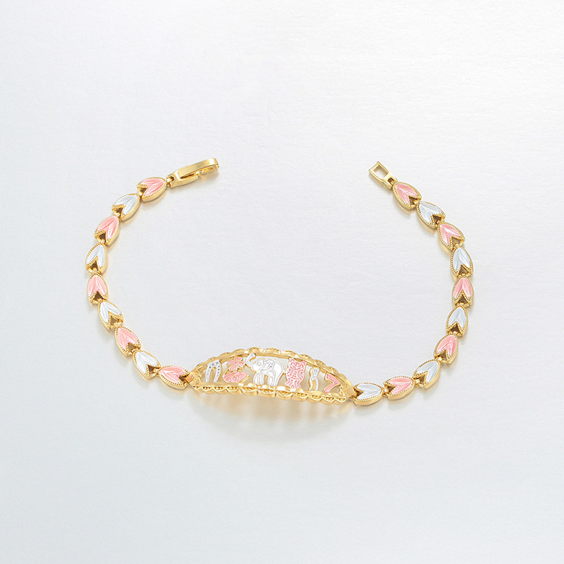 Xuping Europa y los Estados Unidos transfronterizos estilo regional personalidad pulsera de aleación de cobre chapado 14k nicho hueco joyas de mano al por mayor