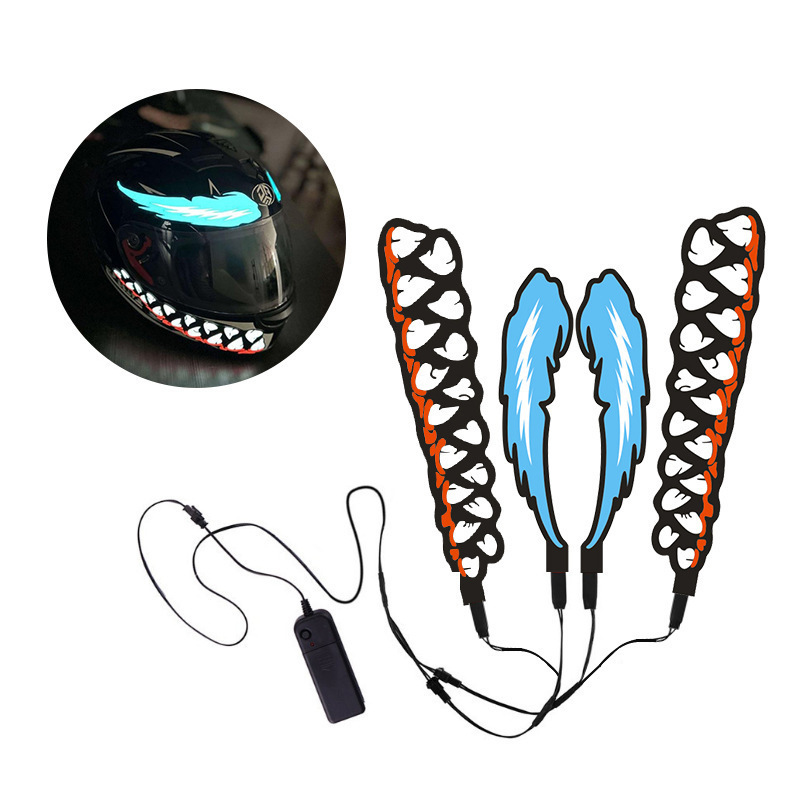 PET Venom luminescent helmet film, motorcycle LED helmet night light, dry battery type, cold light film wholesale.