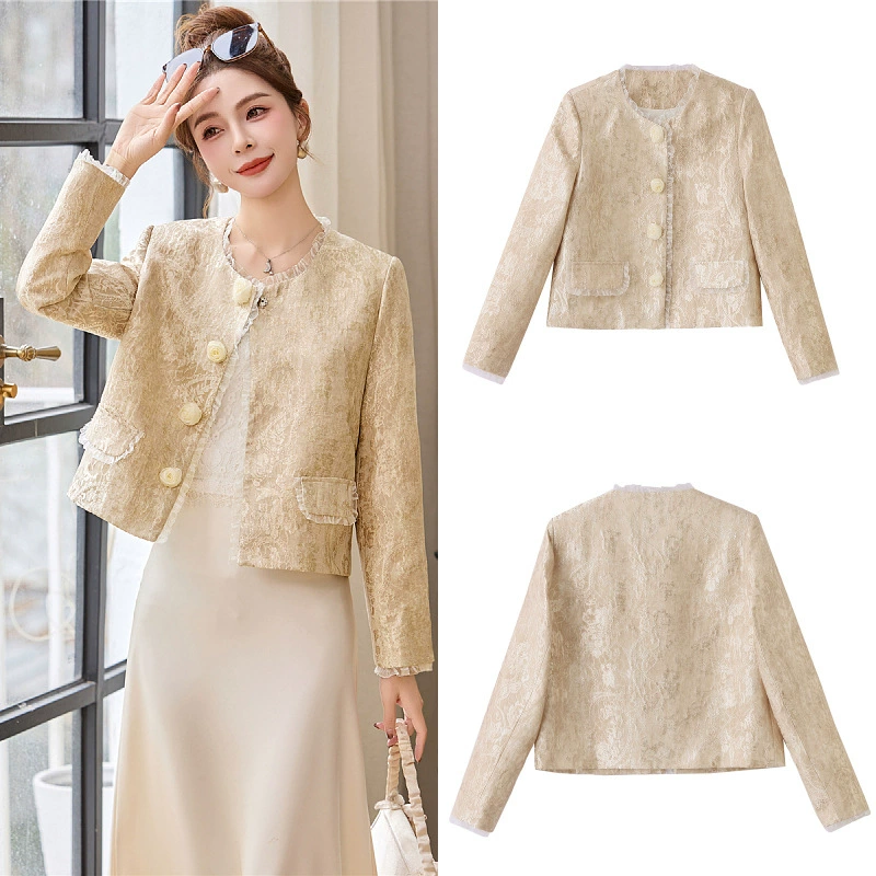 Short autumn retro lace jacket, Chanel style
