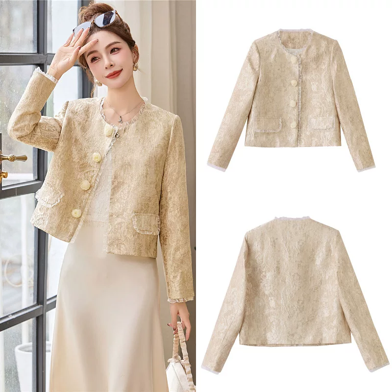 Short autumn retro lace jacket, Chanel style