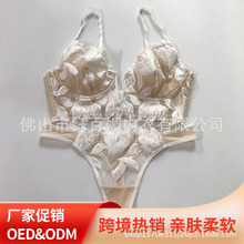 Y厂家欧美刺绣网纱情趣法式内衣内裤纯欲性感套装文胸胸罩防下垂