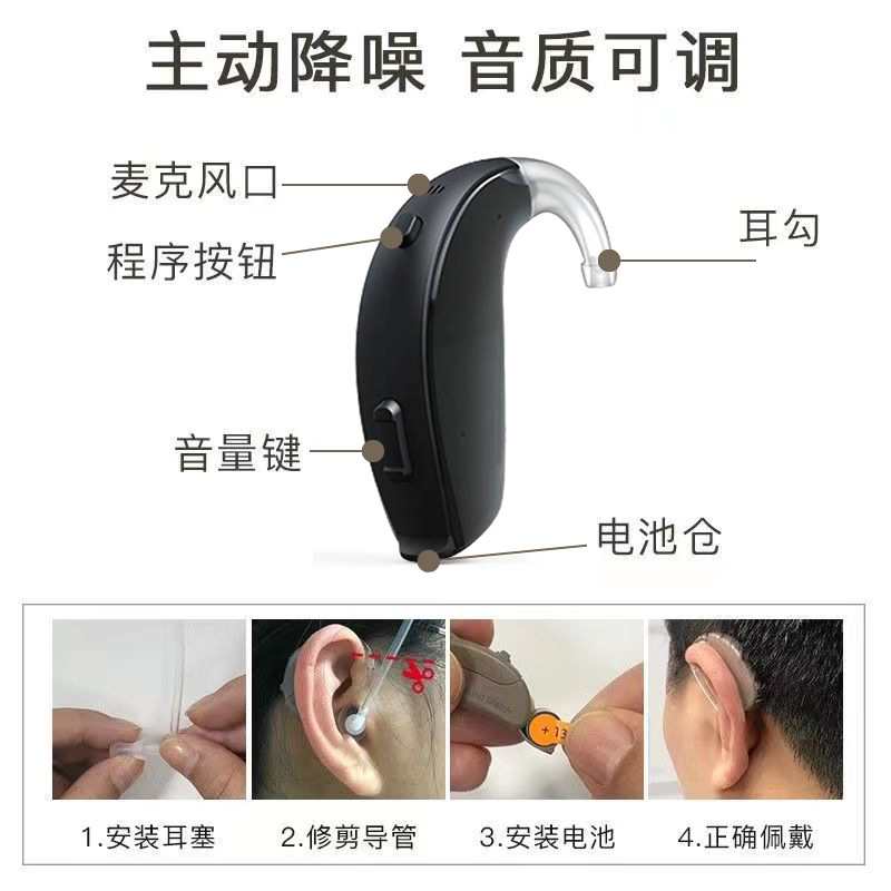 Ruishengda inteligente Serie clave audífono Programación digital para los ancianos sordos oído inalámbrico invisible para los jóvenes