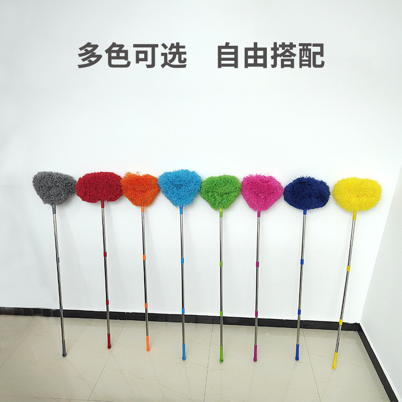 Feather Duster for Dust Removal, Household Dusting Tool for Ceiling Fans and High Places, Fiber Dust, Extendable and with Replaceable Head