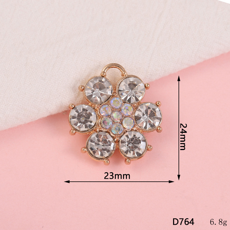 Nuevo diamante completo cinco pétalos flor gota diagonal flor aceite copo de nieve DIY accesorios de joyería teléfono móvil Shell rhinestone material al por mayor