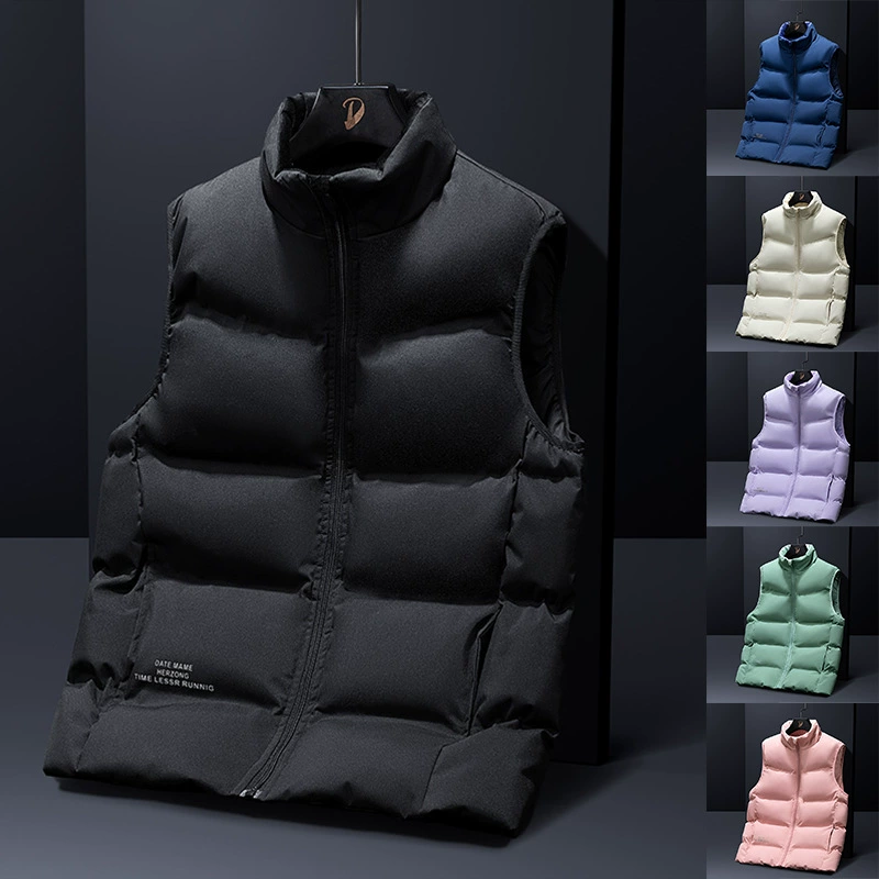 Мужской пуховый жилет 2024, зимний унисекс, большой размер, утолщенная безрукавка, парный жилет, корейский стиль, мужская жилетка.