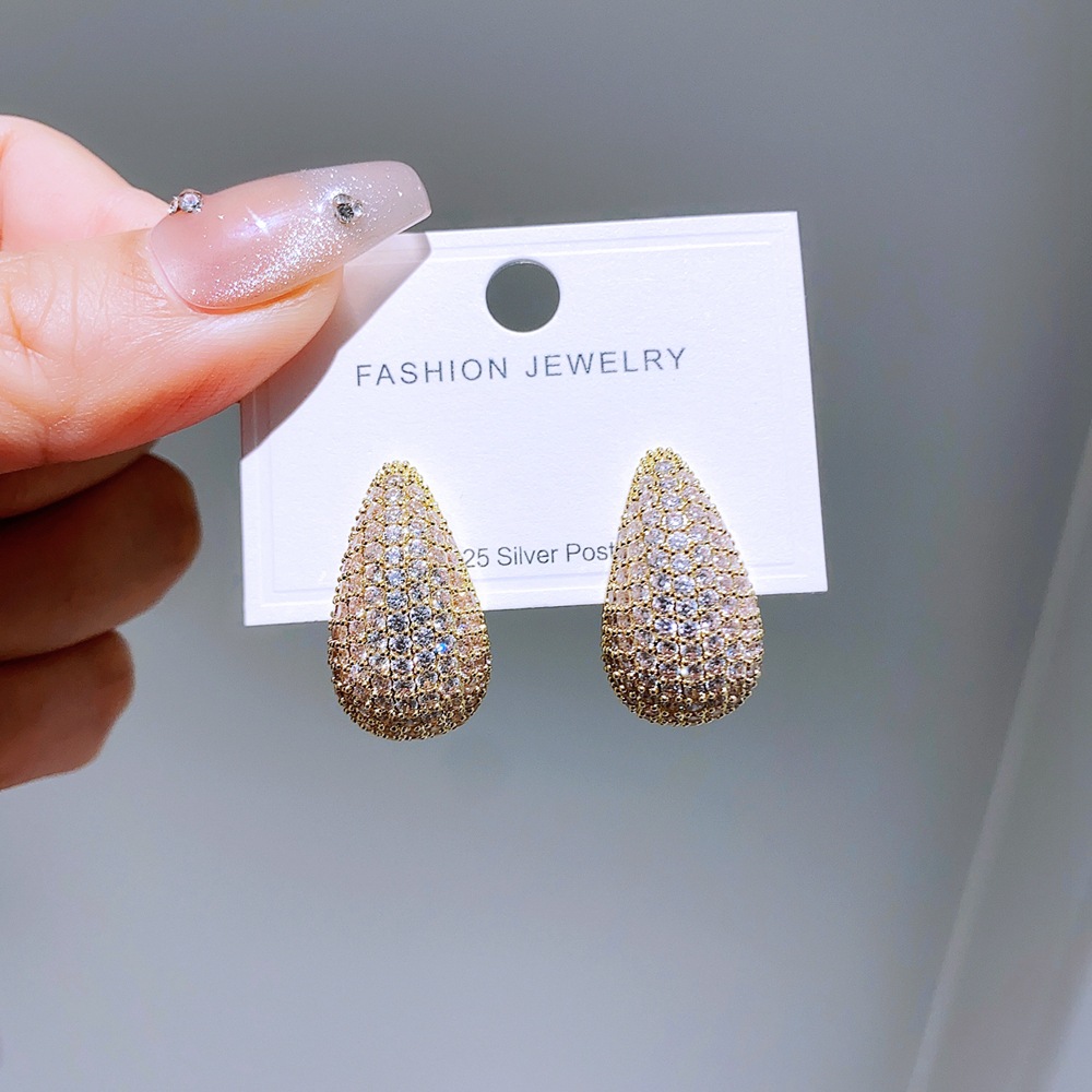 Fashion White Gold White Zirconium Copper Inlaid Zirconium Drop