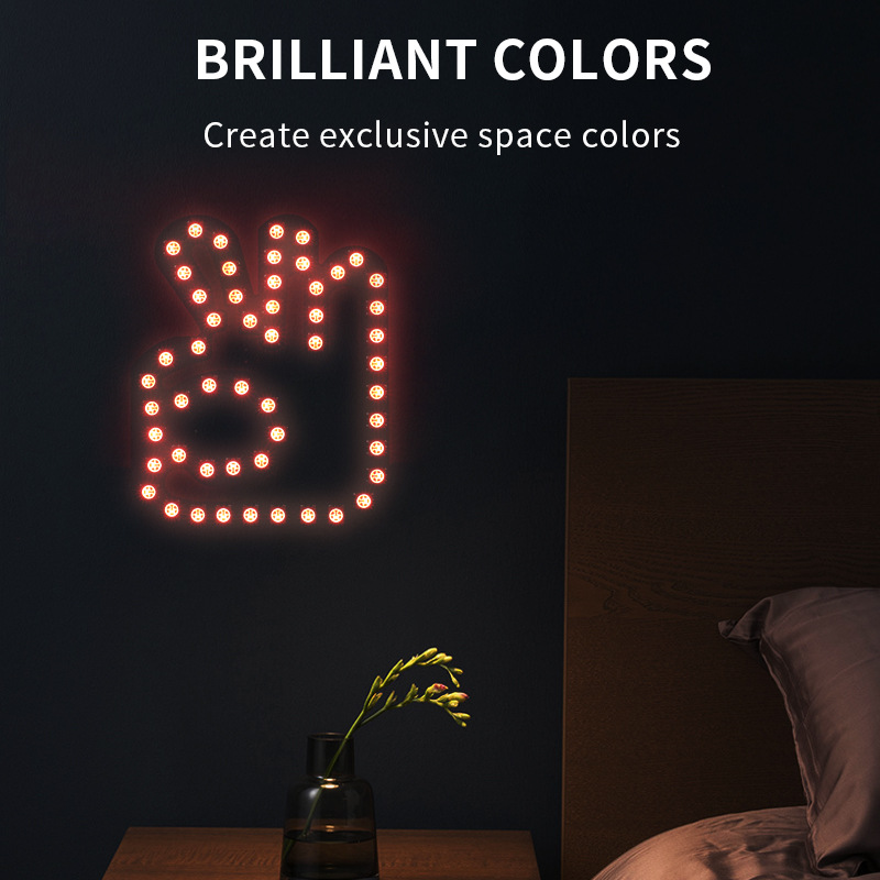 Luz de dedo del coche transfronteriza Luz de gesto luz de advertencia multifunción del coche luz trasera anticolisión Luz De Palma interactiva