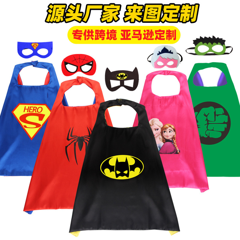 Halloween Kidsren's Cloak Marvel Superhero Hulk Ice and Snow Spider-Man Cloak Performance Costume