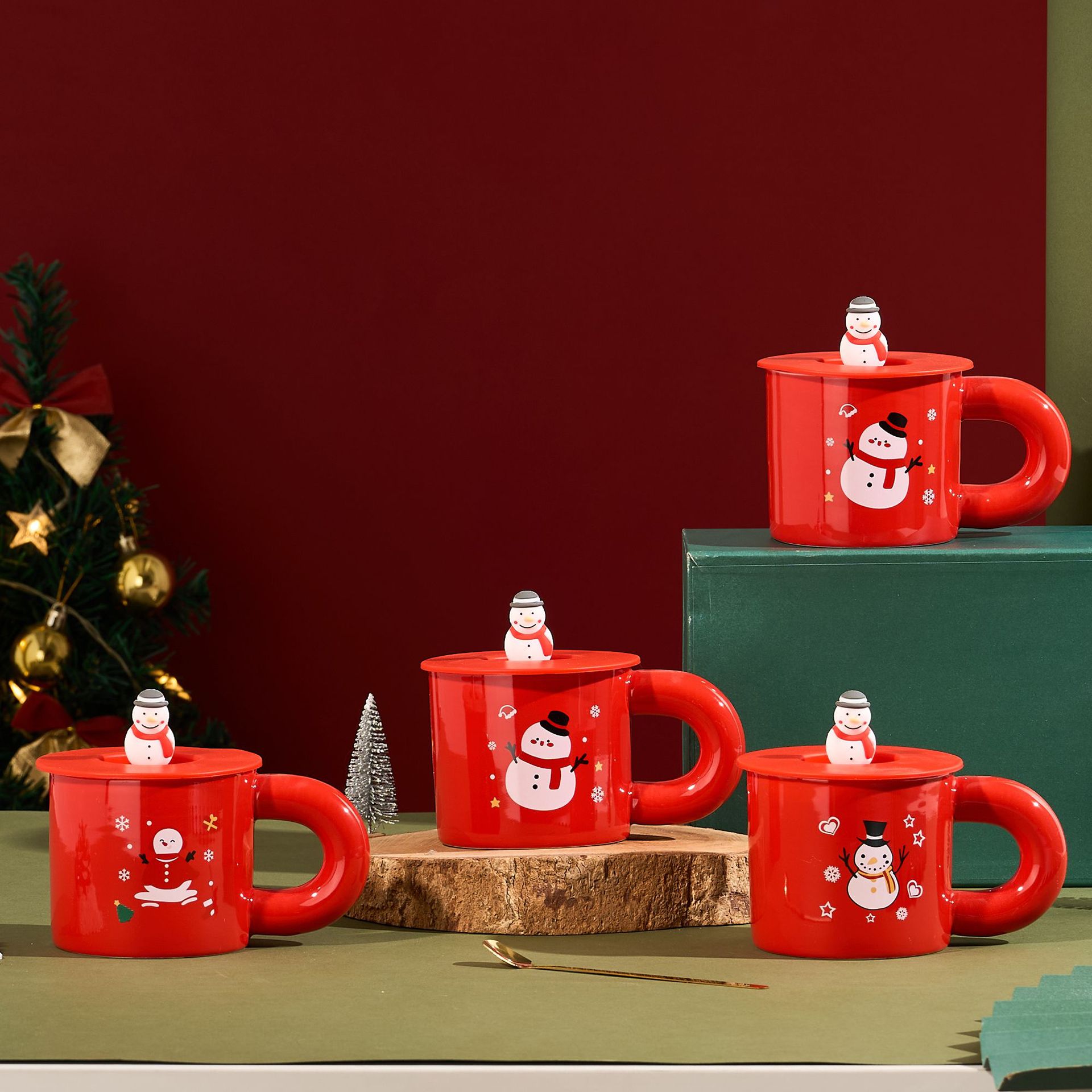 Regalos navideños, tazas de agua, tazas de souvenirs, dibujos animados creativos transfronterizos, tazas de Santa, tazas de cerámica