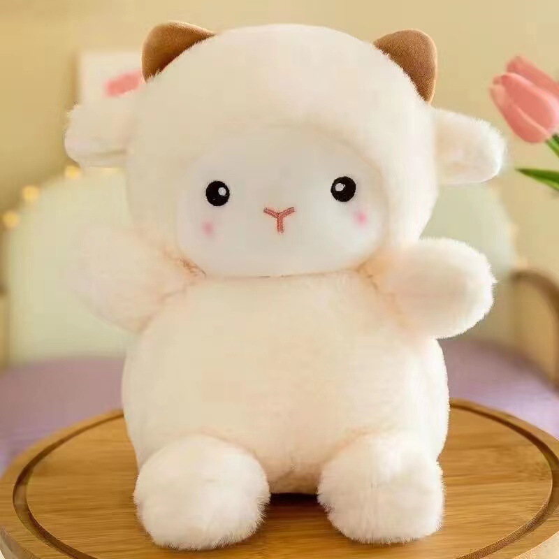 New Cartoon online celebrity lamb Boke doll sheep plush toy sheep doll 8-inch grasping machine doll factory wholesale